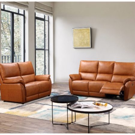 Spirit 2 Seater Leather Power Recliner Tan