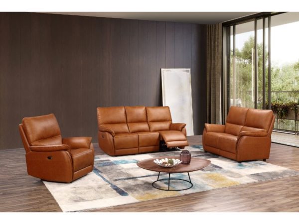 Spirit 1 Seater Power Recliner Leather Armchair Tan