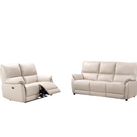 Spirit 2 Seater Fixed Leather Sofa Chalk