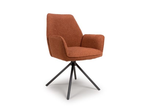 Uno Dining Chair Rust Boucle